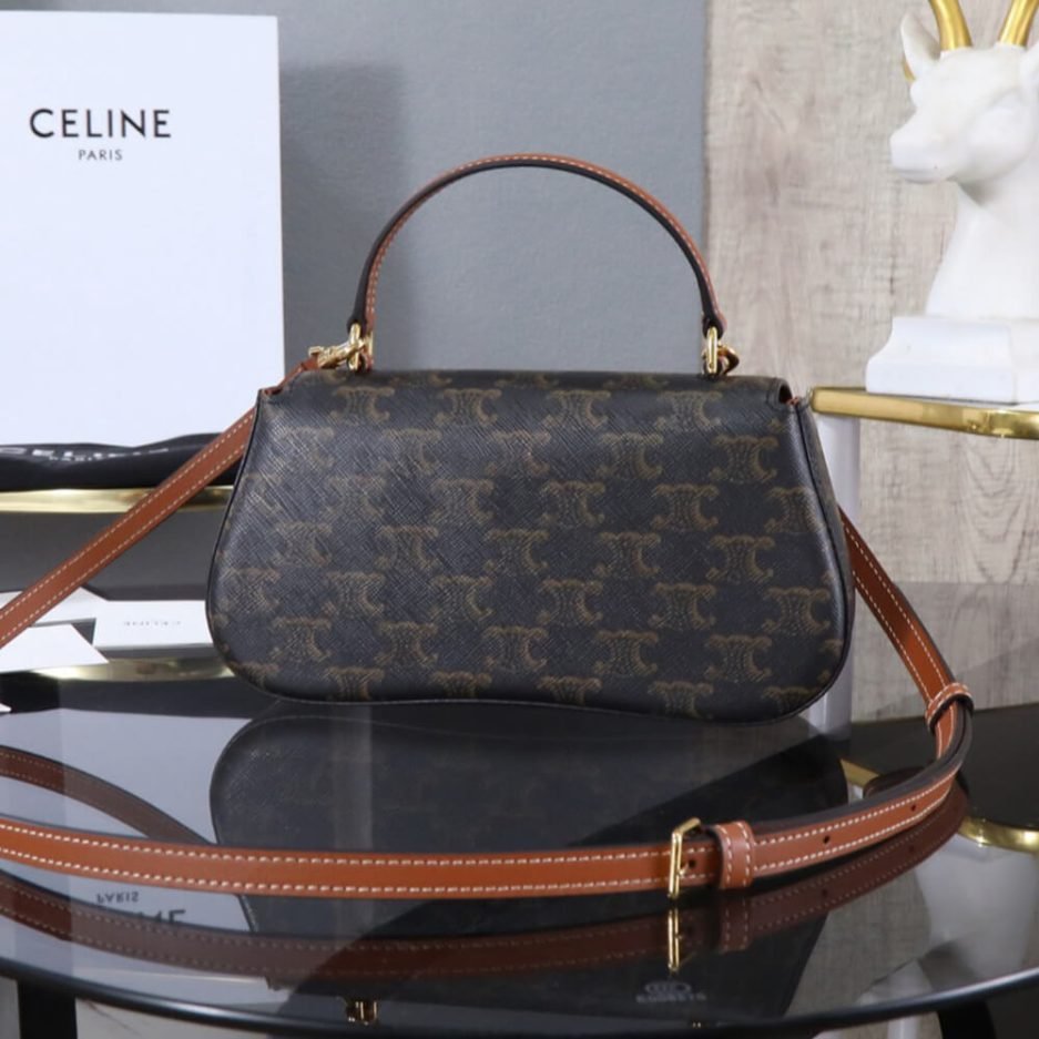 TEEN CELINE LOLA in Triomphe Canvas and Calfskin(HIGH-END GRADE) - Image 4