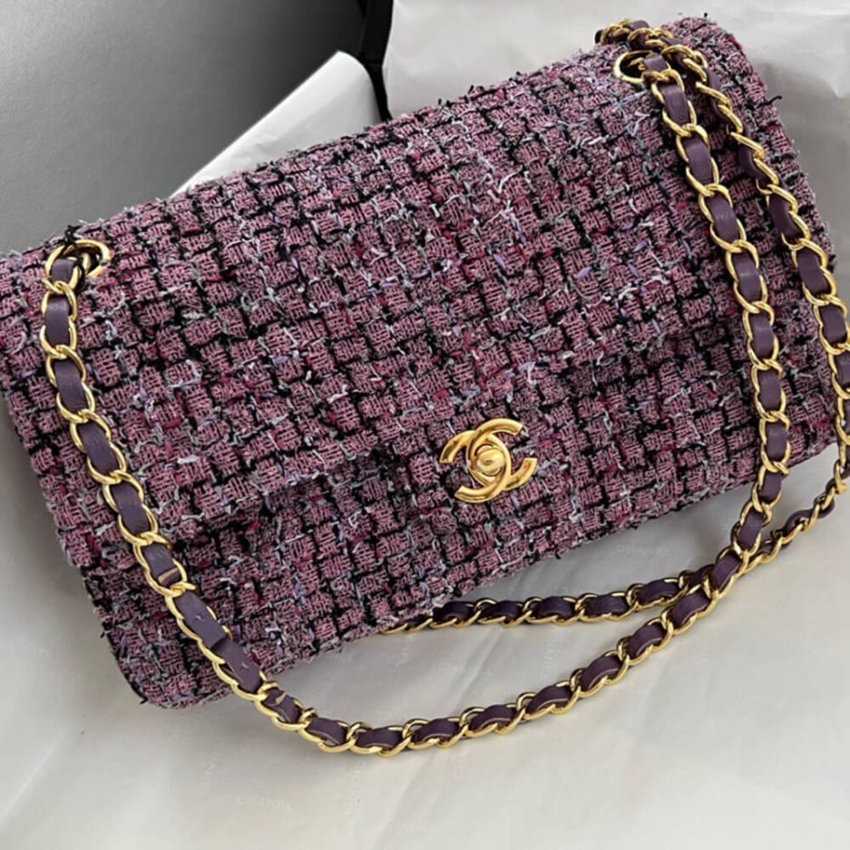 Chanel Tweed Medium Classic Flap Bag - Image 5