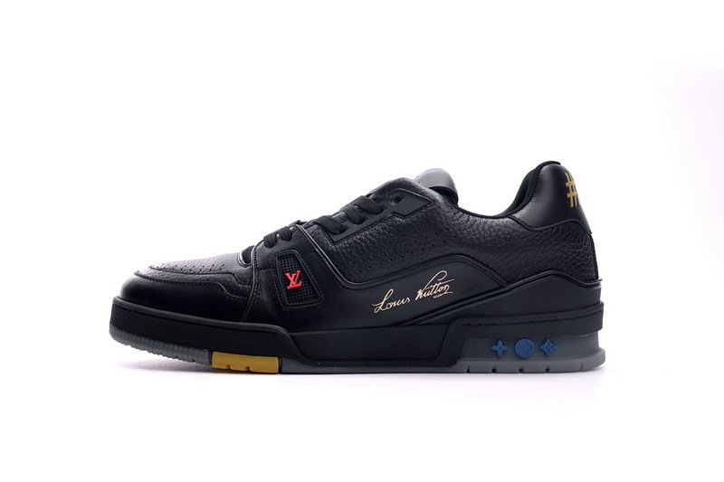 PK God Batch LOUIS VUITTON Trainer Black Litchi Pattern  FD0226