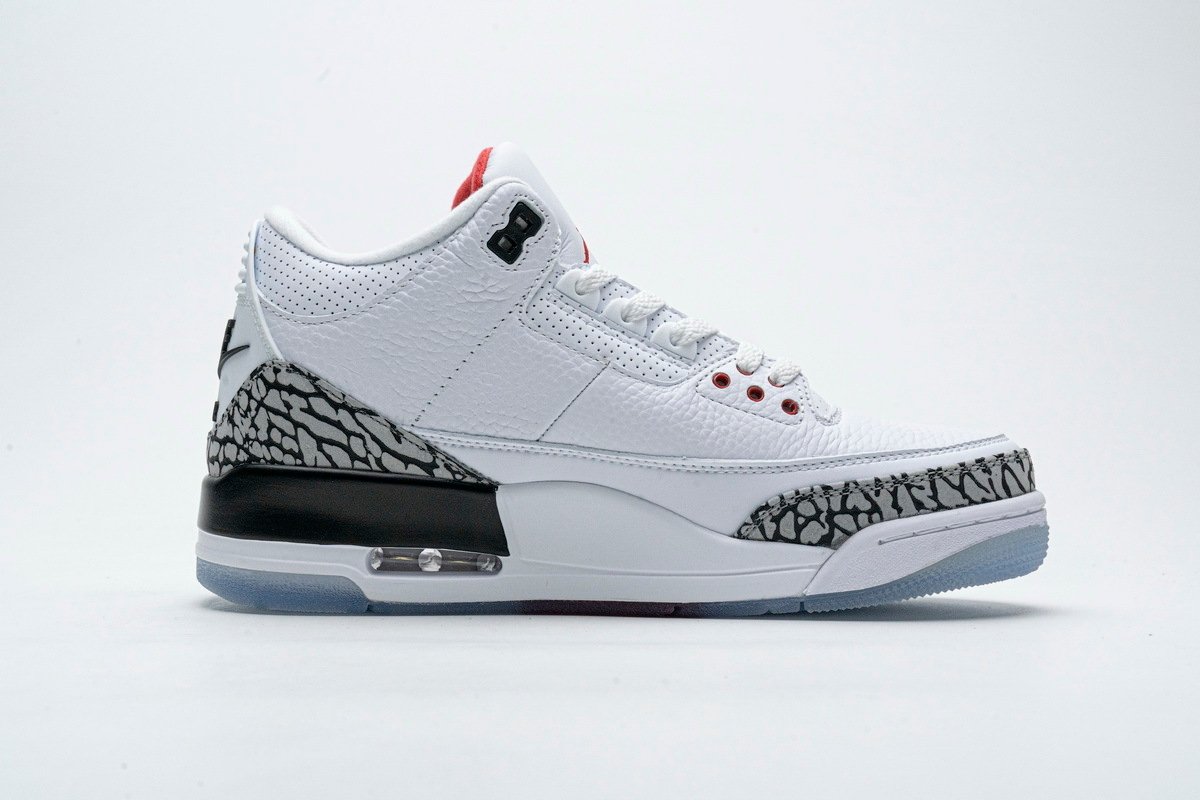 PK God Batch Air Jordan 3 Retro Free Throw Line White Cement 923096-101 - Image 2
