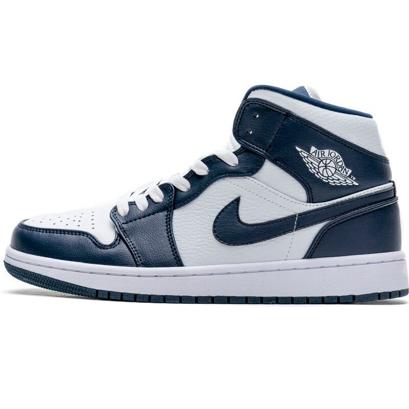PKstockx Air Jordan 1 Mid White Metallic Gold Obsidian 554724-174