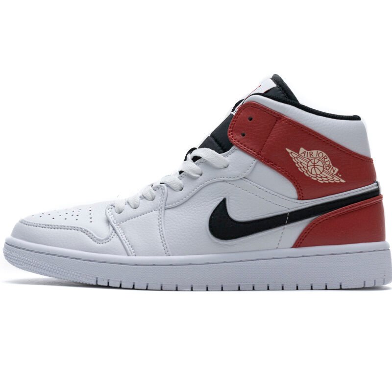 PKstockx Air Jordan 1 Mid White Black Gym Red 554724-116