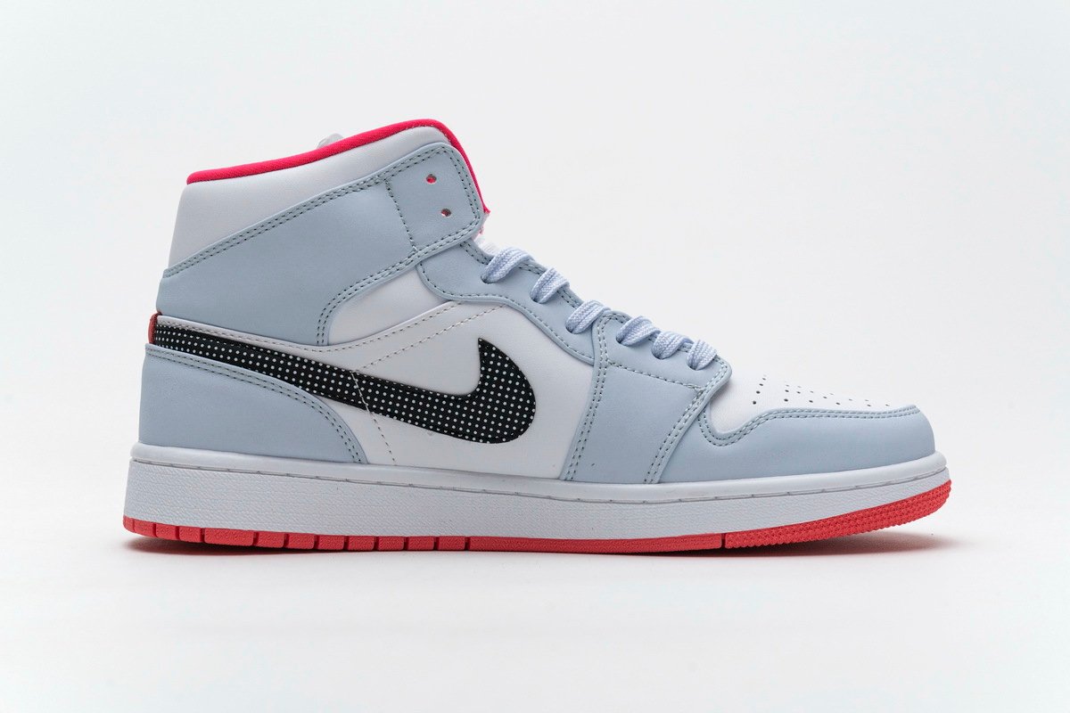 PKstockx Air Jordan 1 Mid Half Blue Polka Dot Swoosh (GS) 555112-400 - Image 2