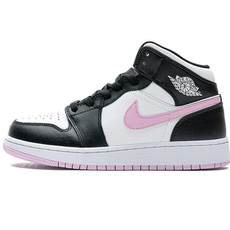 PKstockx Air Jordan 1 Mid White Black Light Arctic Pink (GS) 555112-103