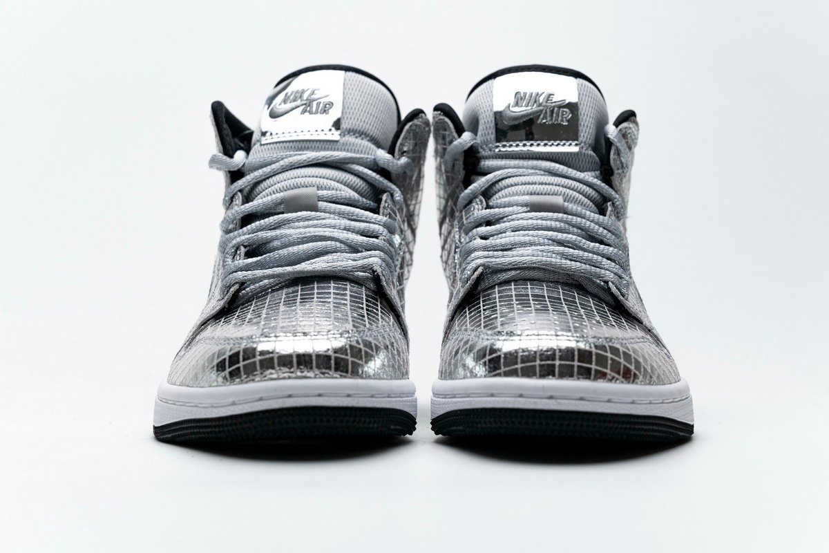 PKstockx Air Jordan 1 Mid SE Disco Metallic Silver (W) CU9304-001 - Image 3