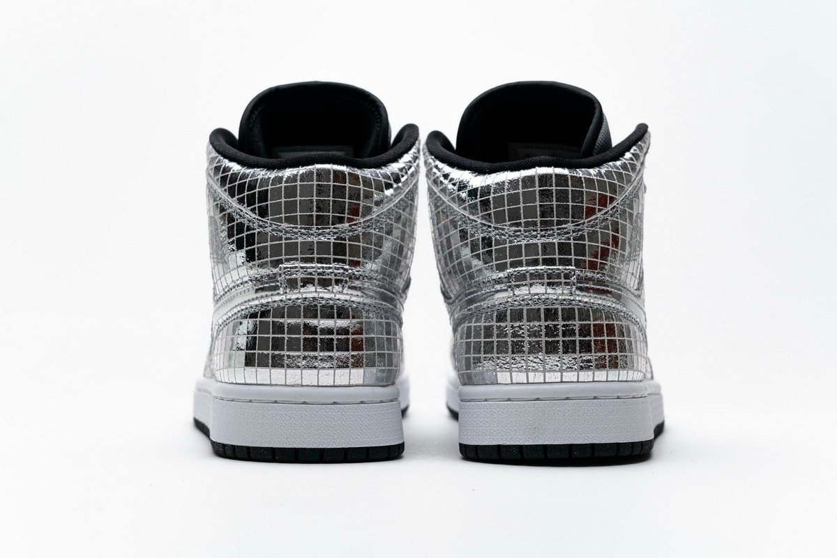 PKstockx Air Jordan 1 Mid SE Disco Metallic Silver (W) CU9304-001 - Image 4