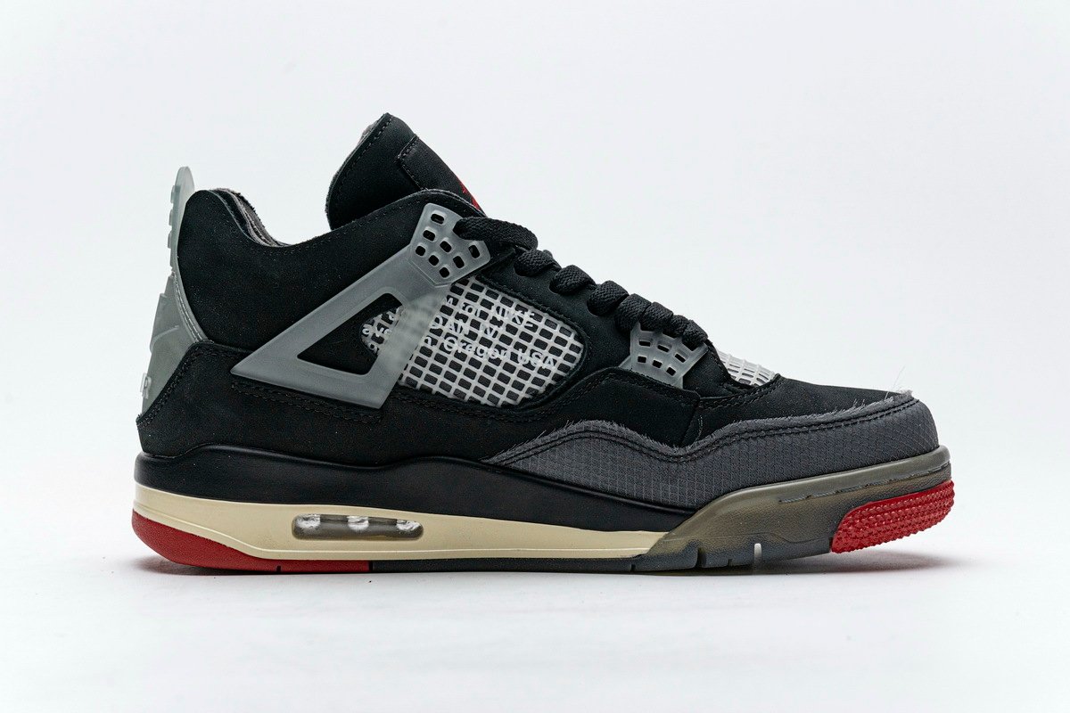 PK God Batch OFF White x Air Jordan 4 Bred CV9388-001 - Image 2