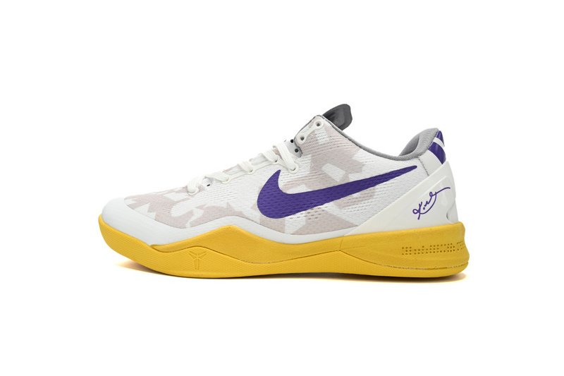 Nike Kobe 8 Low White/Purple-Yellow 555035-101