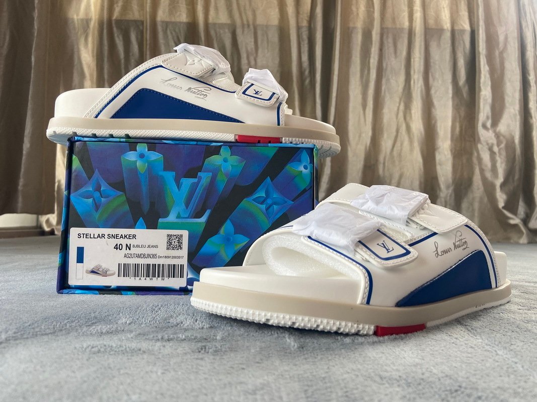 Pkstockx LOUIS VUITTON Trainer White Blue - Image 4