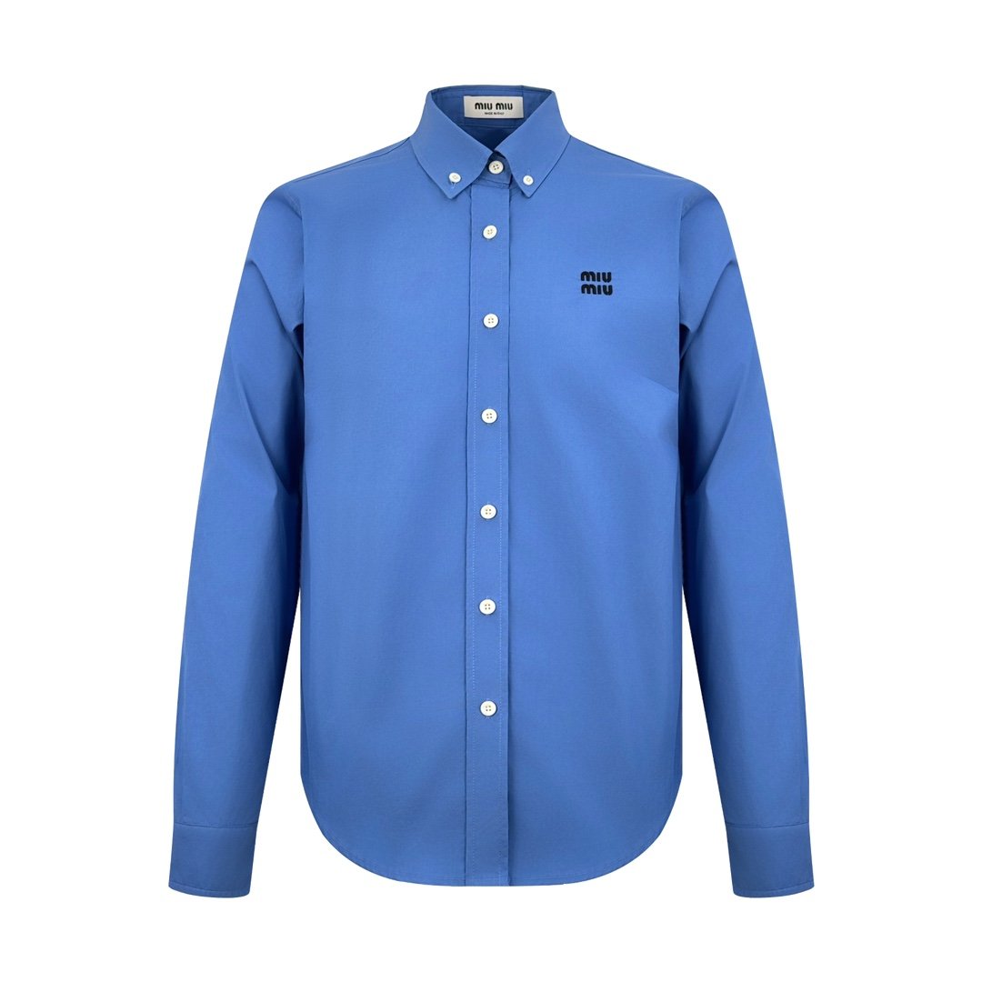 Miu Miu Button-detailed Cotton-poplin Shirt D82301