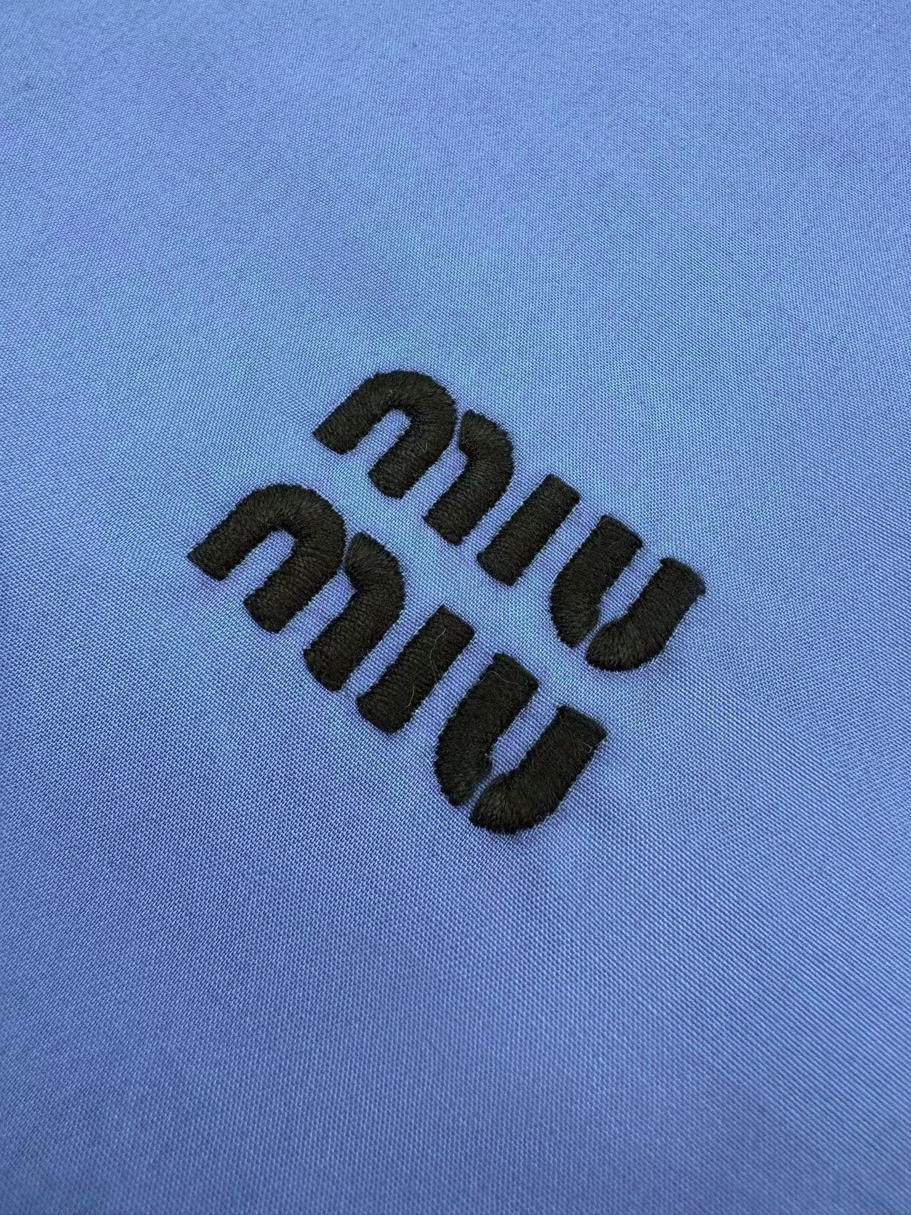 Miu Miu Button-detailed Cotton-poplin Shirt D82301 - Image 6
