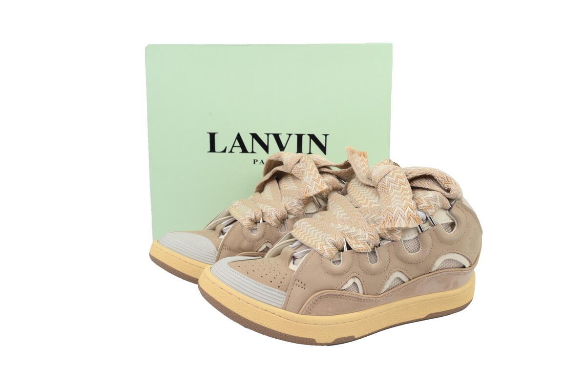 Lanvin Wmns Curb Sneakers White Brown - Image 12