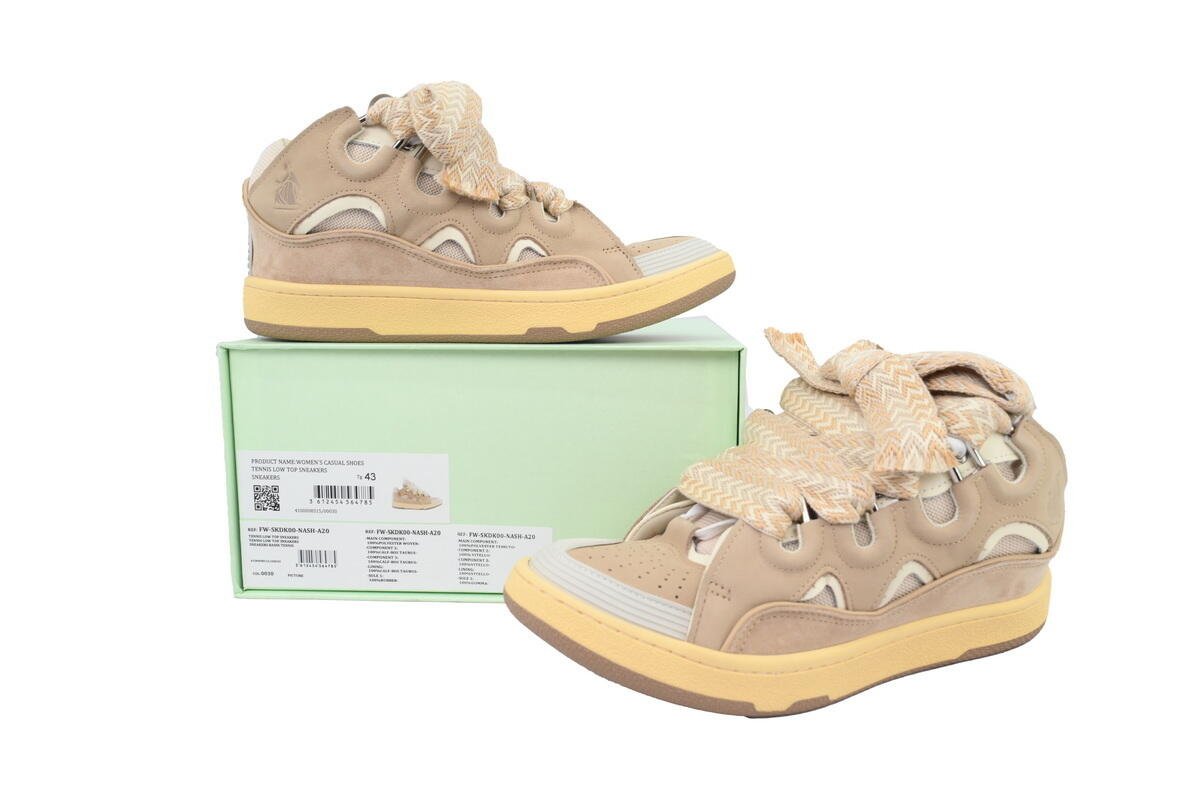 Lanvin Wmns Curb Sneakers White Brown - Image 11