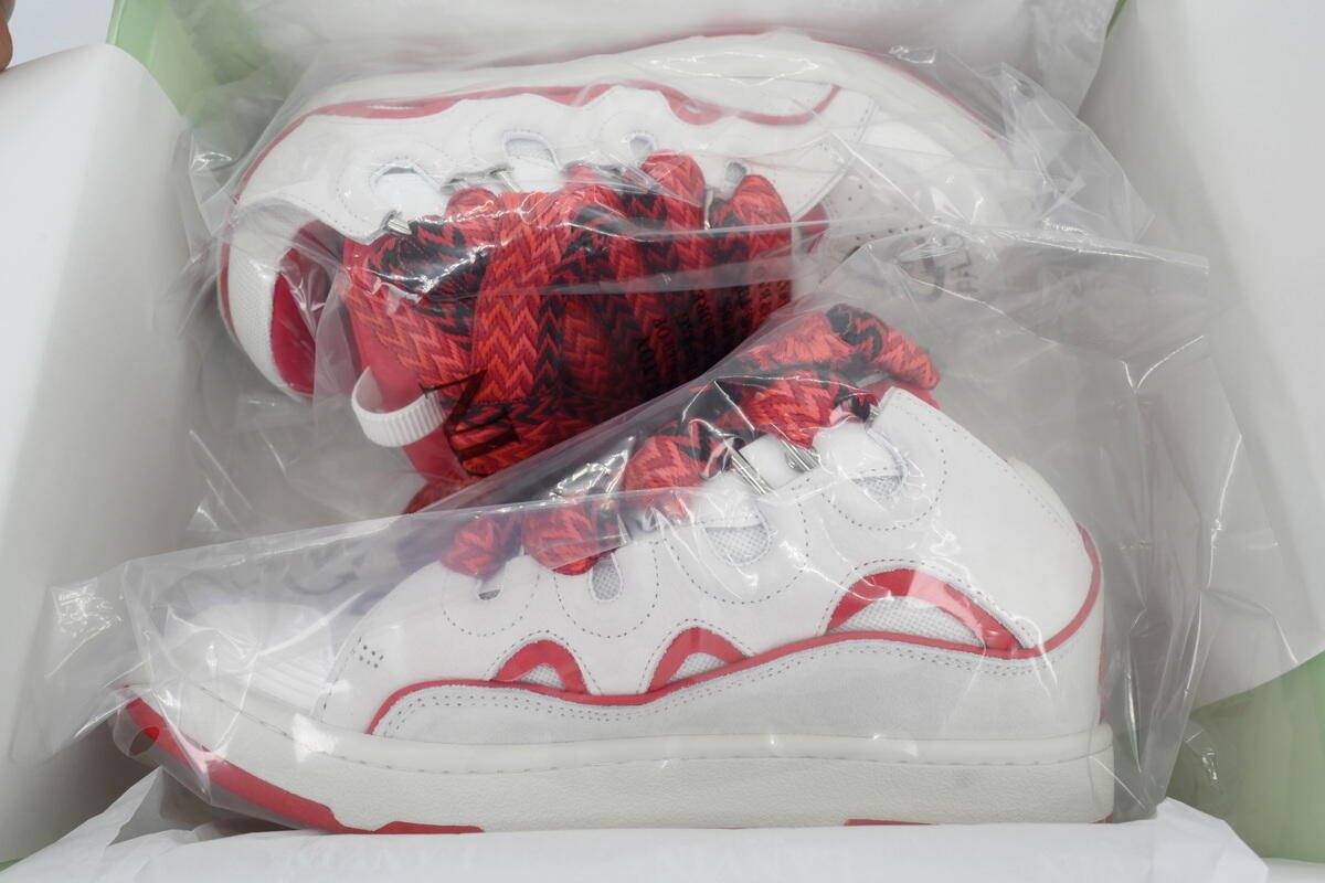 Lanvin Wmns Curb Sneakers White Red - Image 10