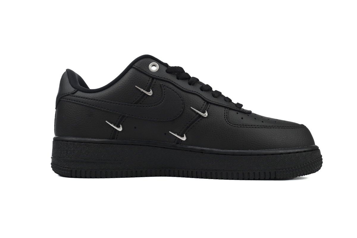 Nike Air Force 1 Low Black Silver Mini Swoosh HQ1180-001 - Image 2