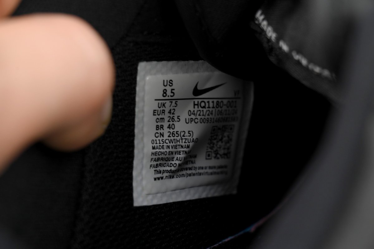 Nike Air Force 1 Low Black Silver Mini Swoosh HQ1180-001 - Image 6