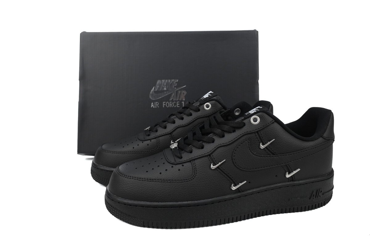 Nike Air Force 1 Low Black Silver Mini Swoosh HQ1180-001 - Image 11