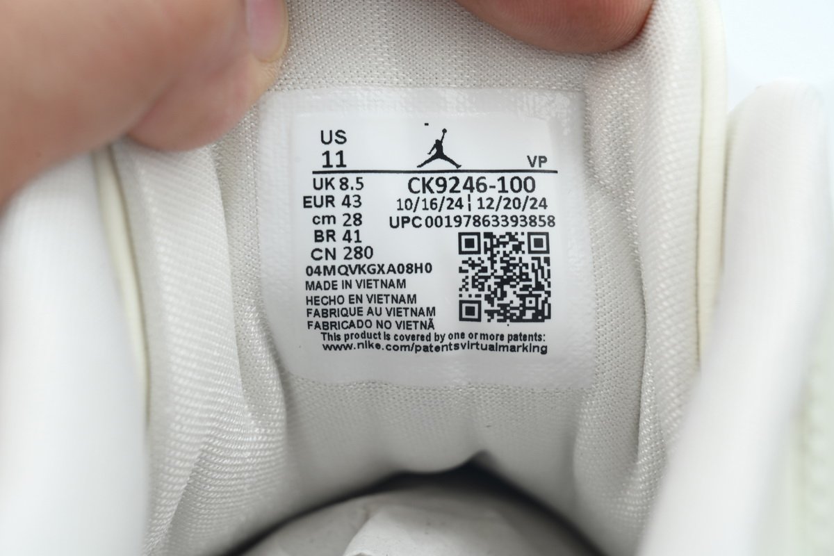 PK God Batch Air Jordan 3 Retro 'Sail Metallic Silver' CK9246-100 - Image 8