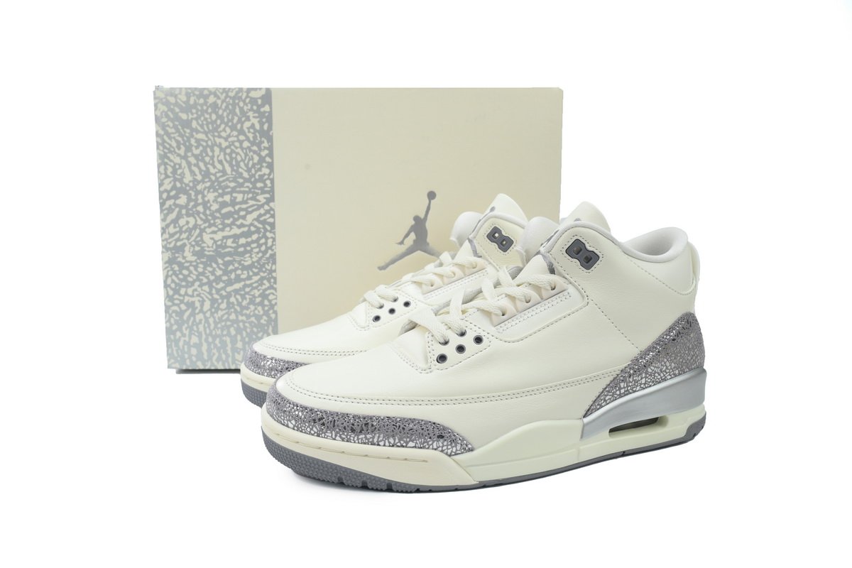 PK God Batch Air Jordan 3 Retro 'Sail Metallic Silver' CK9246-100 - Image 12