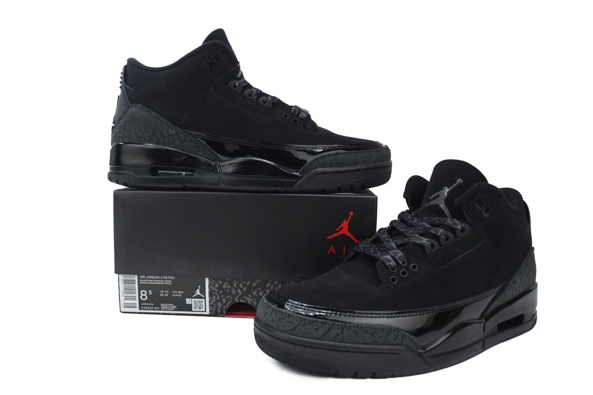 PK God Batch Air Jordan 3 Retro Black Cat 136064-002 - Image 11