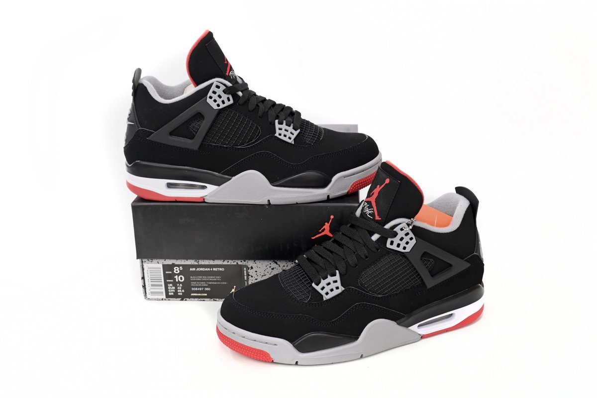 PK God Batch Air Jordan 4 Retro Bred 308497-060 - Image 13