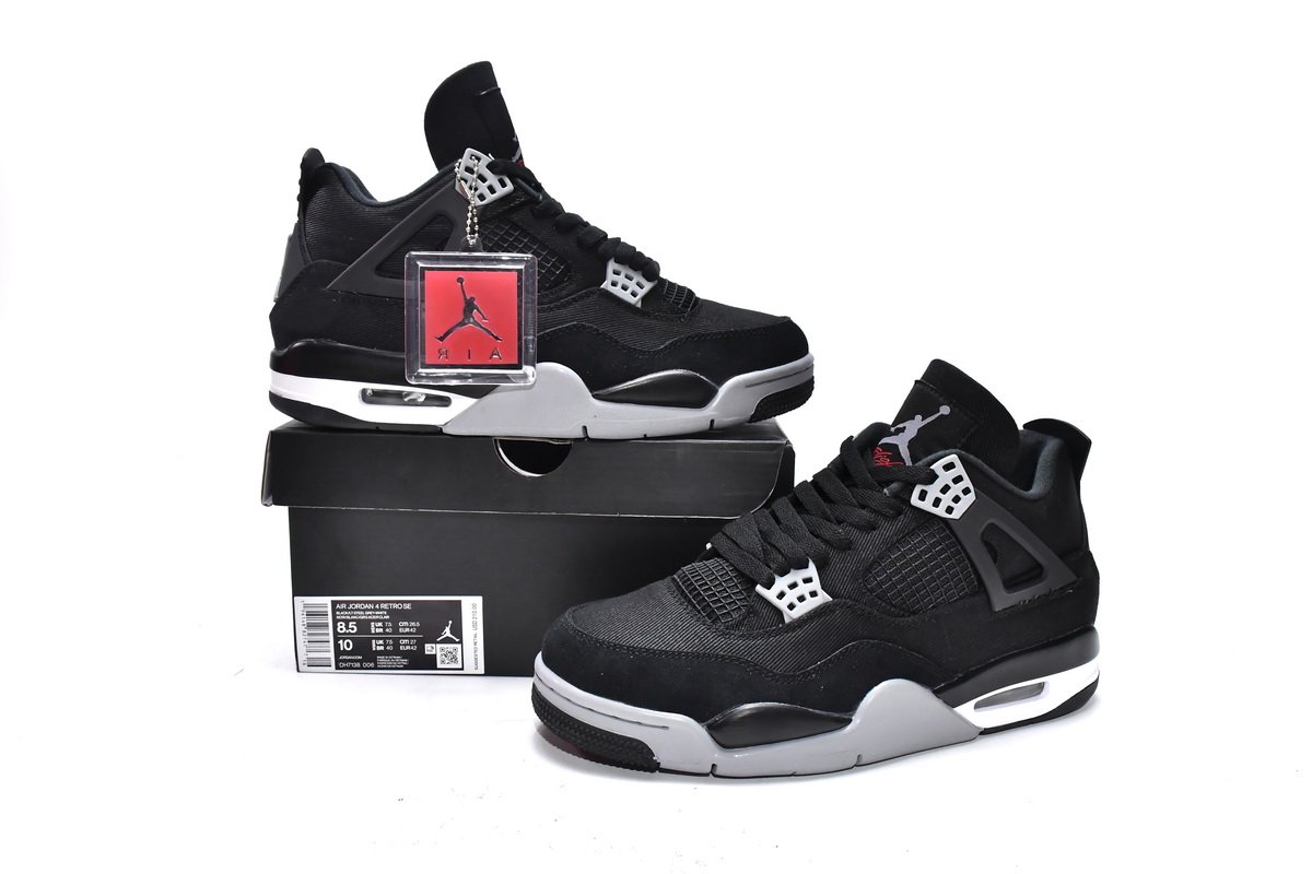 PK God Batch Air Jordan 4 Retro SE Black Canvas DH7138-006 - Image 13