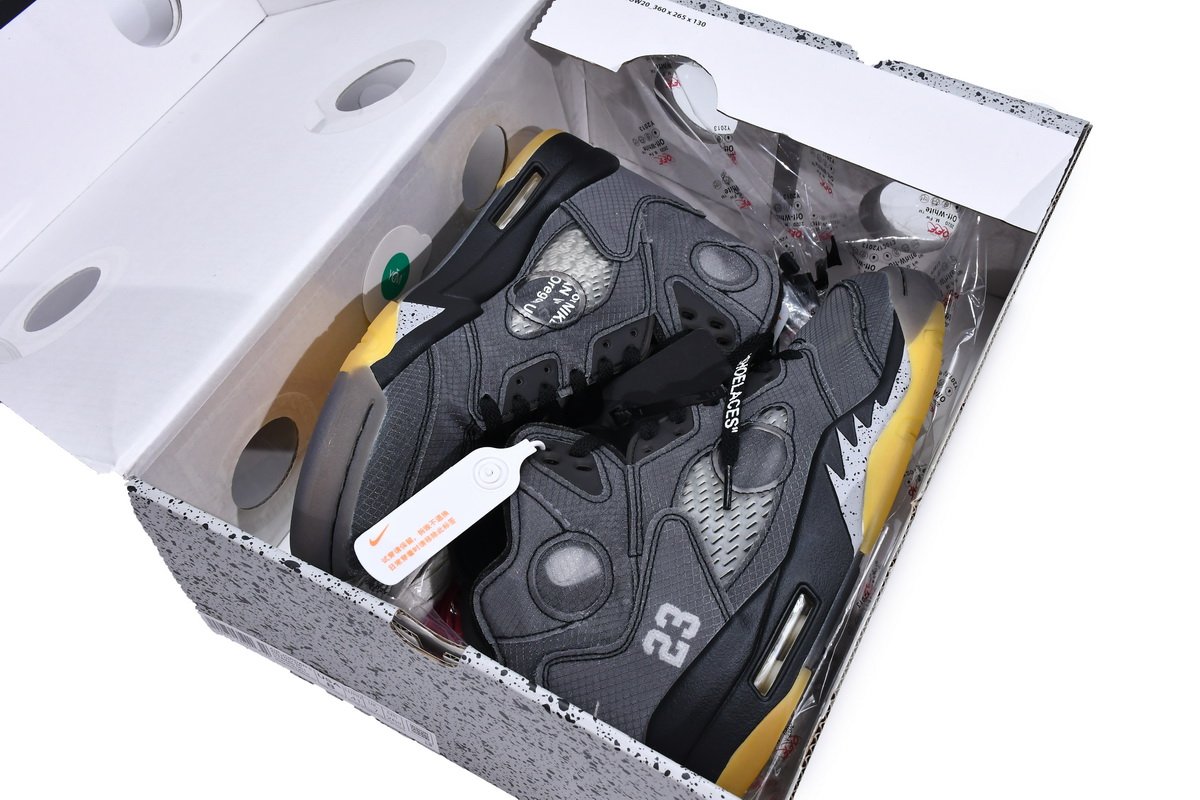 PK God Batch Air Jordan 5 Retro Off-White Black CT8480-001 - Image 11