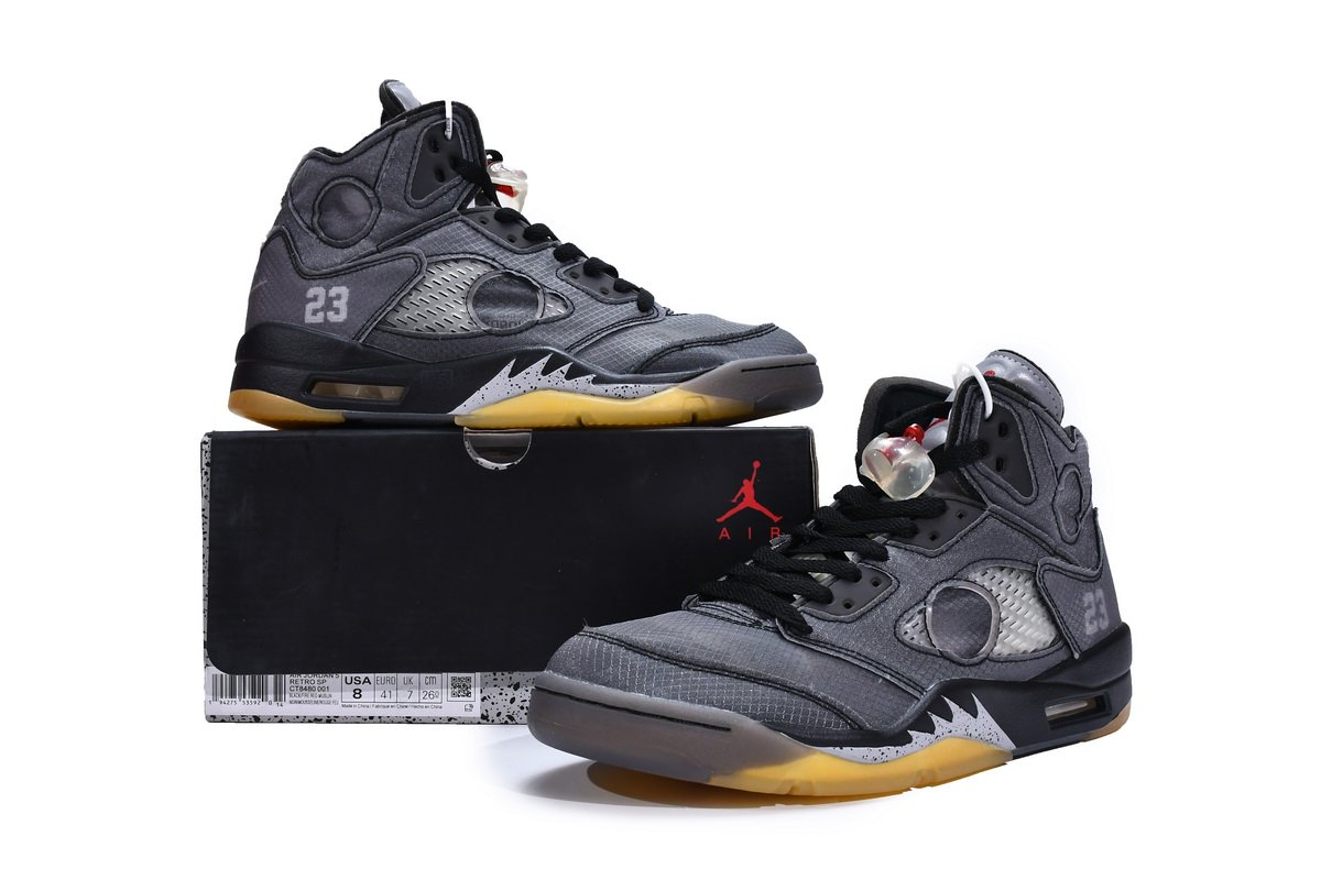 PK God Batch Air Jordan 5 Retro Off-White Black CT8480-001 - Image 13