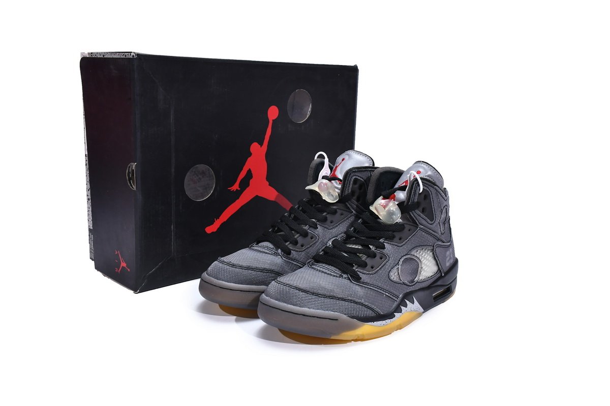 PK God Batch Air Jordan 5 Retro Off-White Black CT8480-001 - Image 12