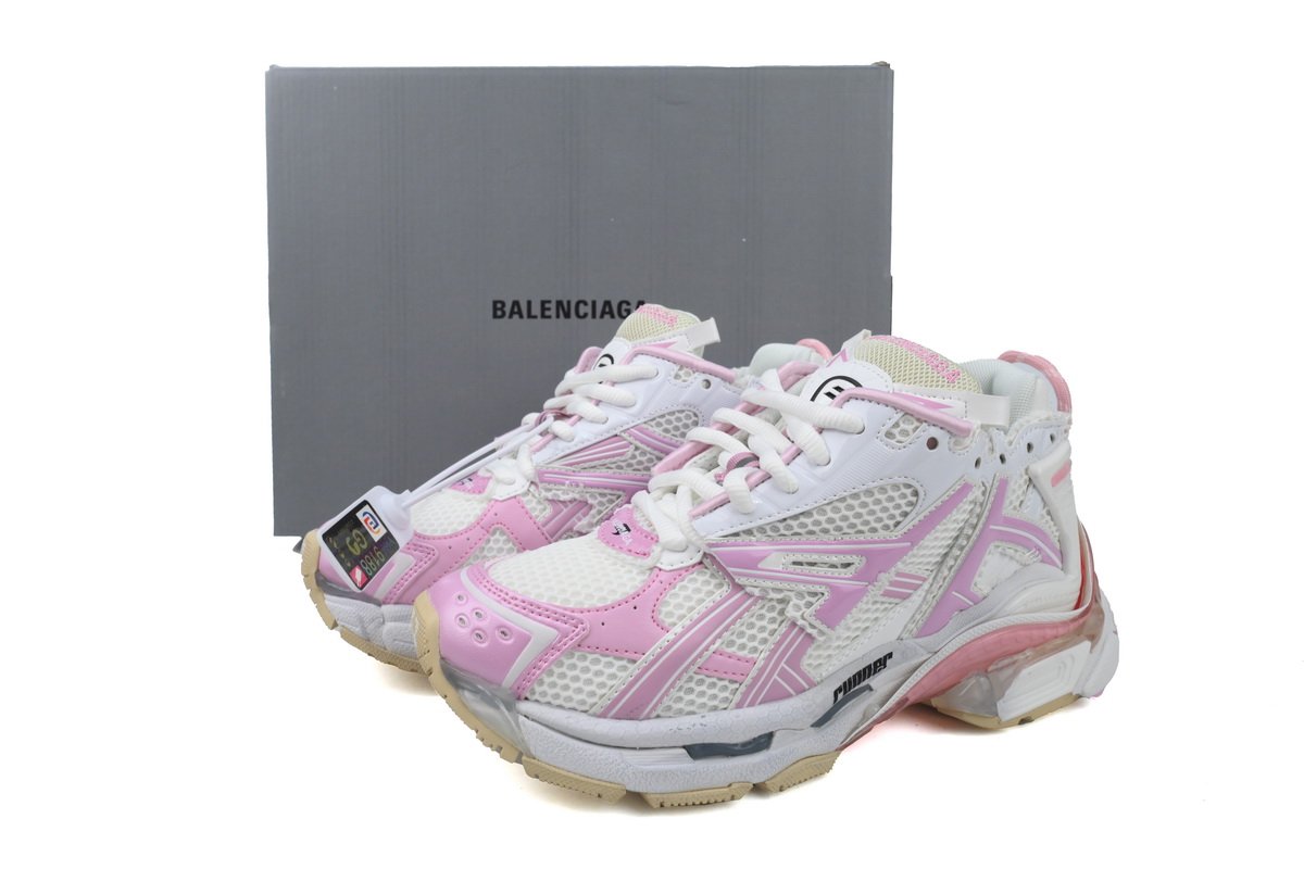 PK God Batch Balenciaga Runner White Pink 677403 W3RB3 9059 - Image 3