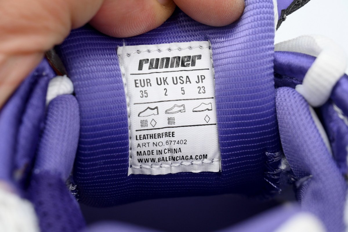 PK God Batch Balenciaga Runner White Purple 677402 W3RB2 5901 - Image 6
