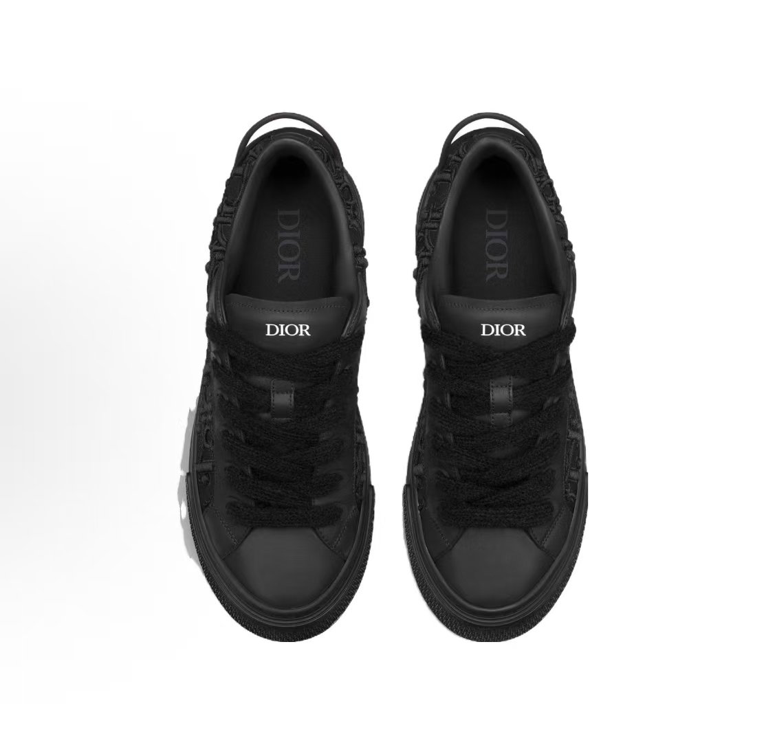 PK God Batch Dior B33 Sneaker Black Smooth Calfskin Oblique Raised Embroidery  3SN303ZYQ_H900 - Image 4