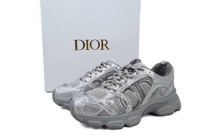 PK God Batch Dior Chrono Sneaker Grey Silver - Image 11