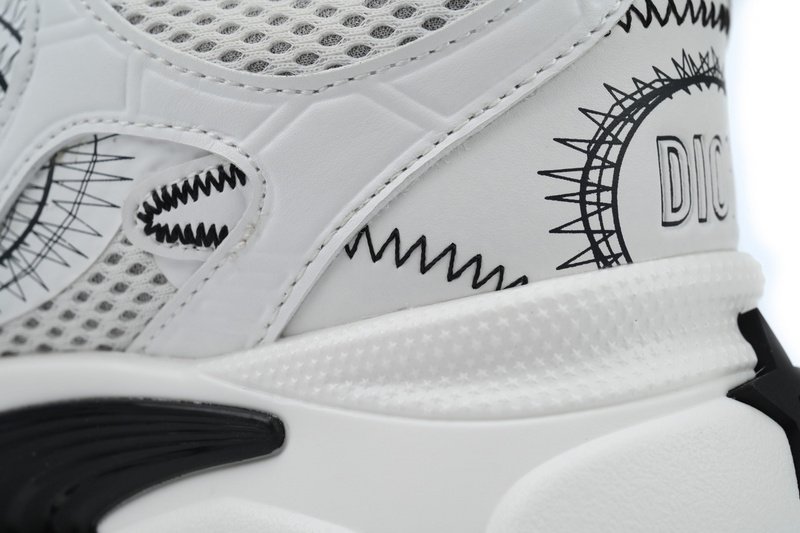 PK God Batch Dior Chrono Sneaker Mesh with White and Black Leather-Effect Panels - Image 7