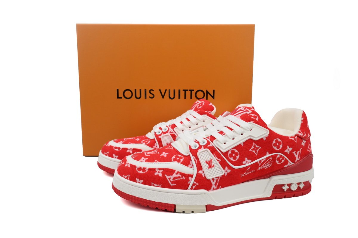 PK God Batch Louis Vuitton Louis Vuitton Trainer Red - Image 11