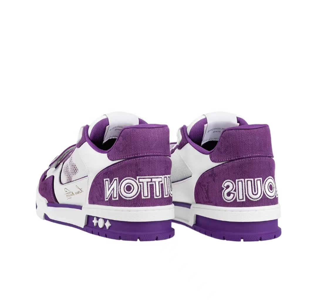 PK God Batch LOUIS VUITTON Trainer Monogram Strap White Purple - Image 4
