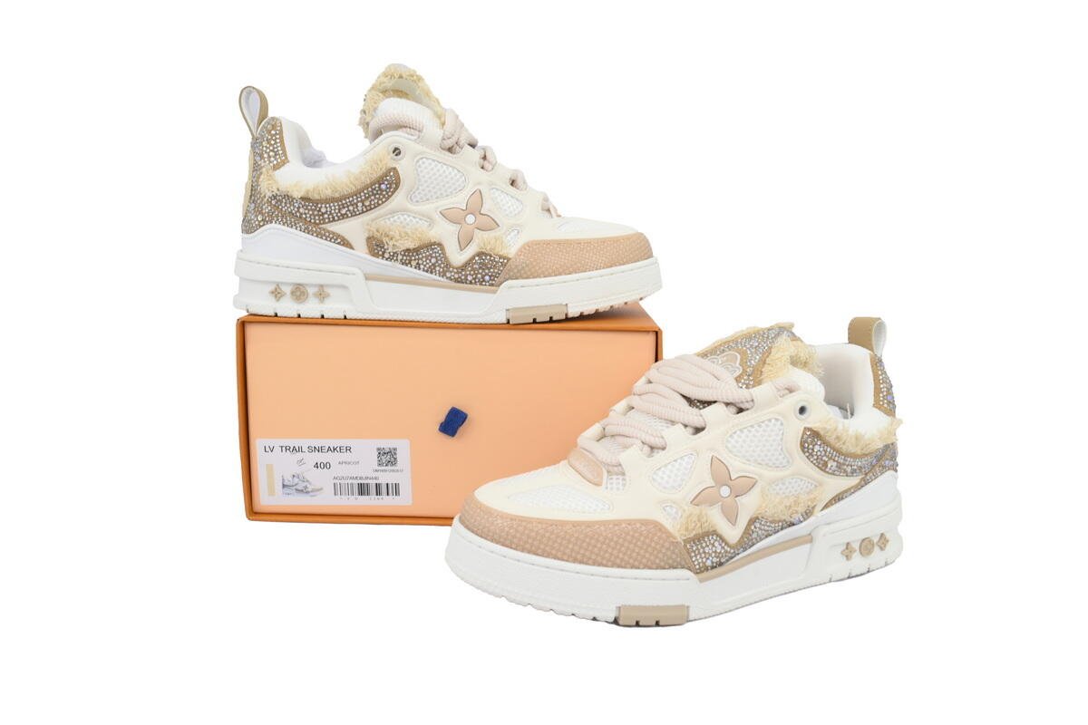 PK God Batch Louis Vuitton Skate Horse Hair Apricot Diamond - Image 11