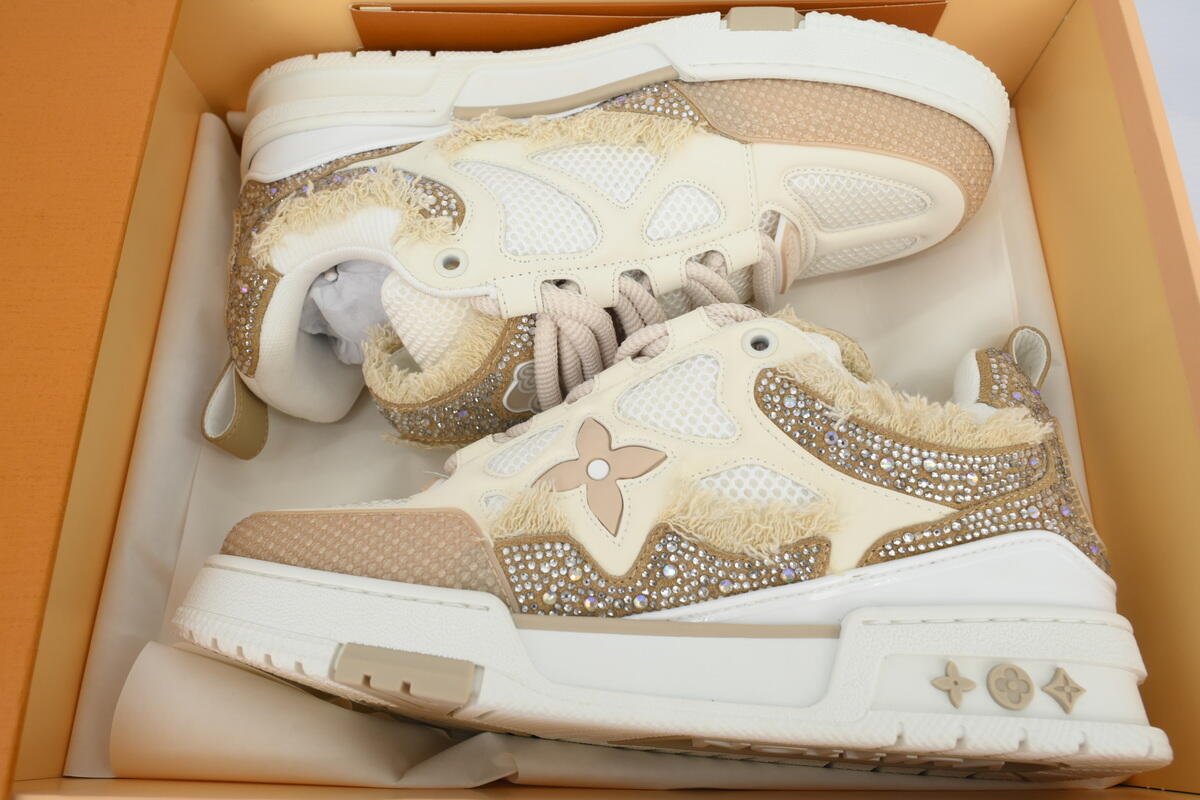 PK God Batch Louis Vuitton Skate Horse Hair Apricot Diamond - Image 10