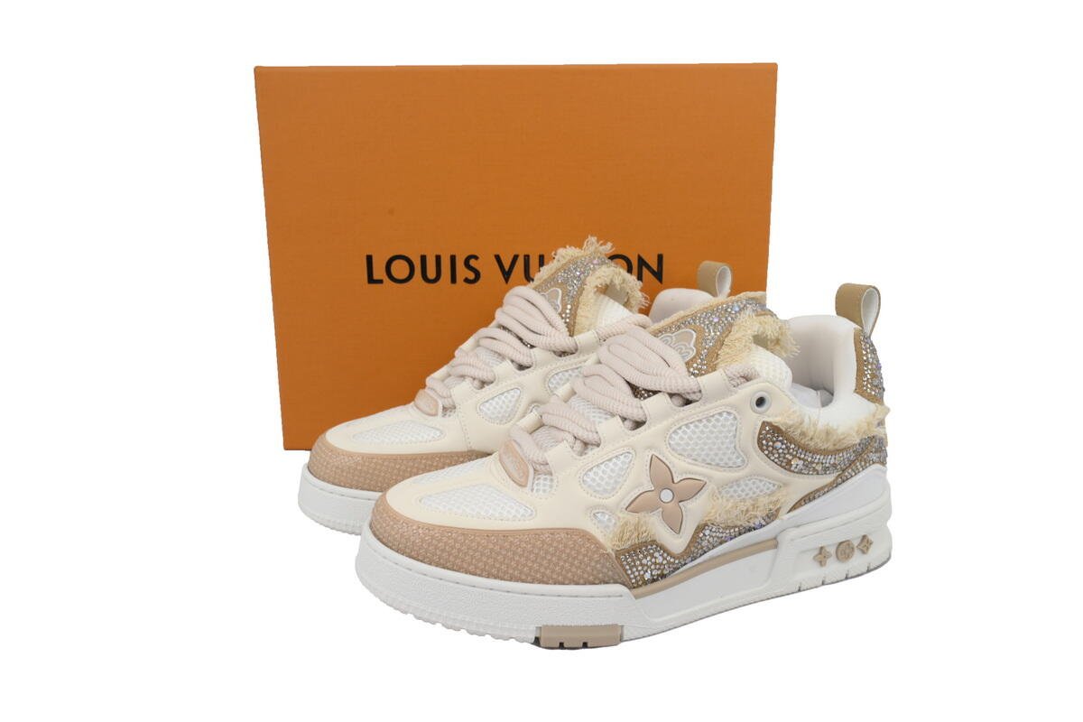 PK God Batch Louis Vuitton Skate Horse Hair Apricot Diamond - Image 12