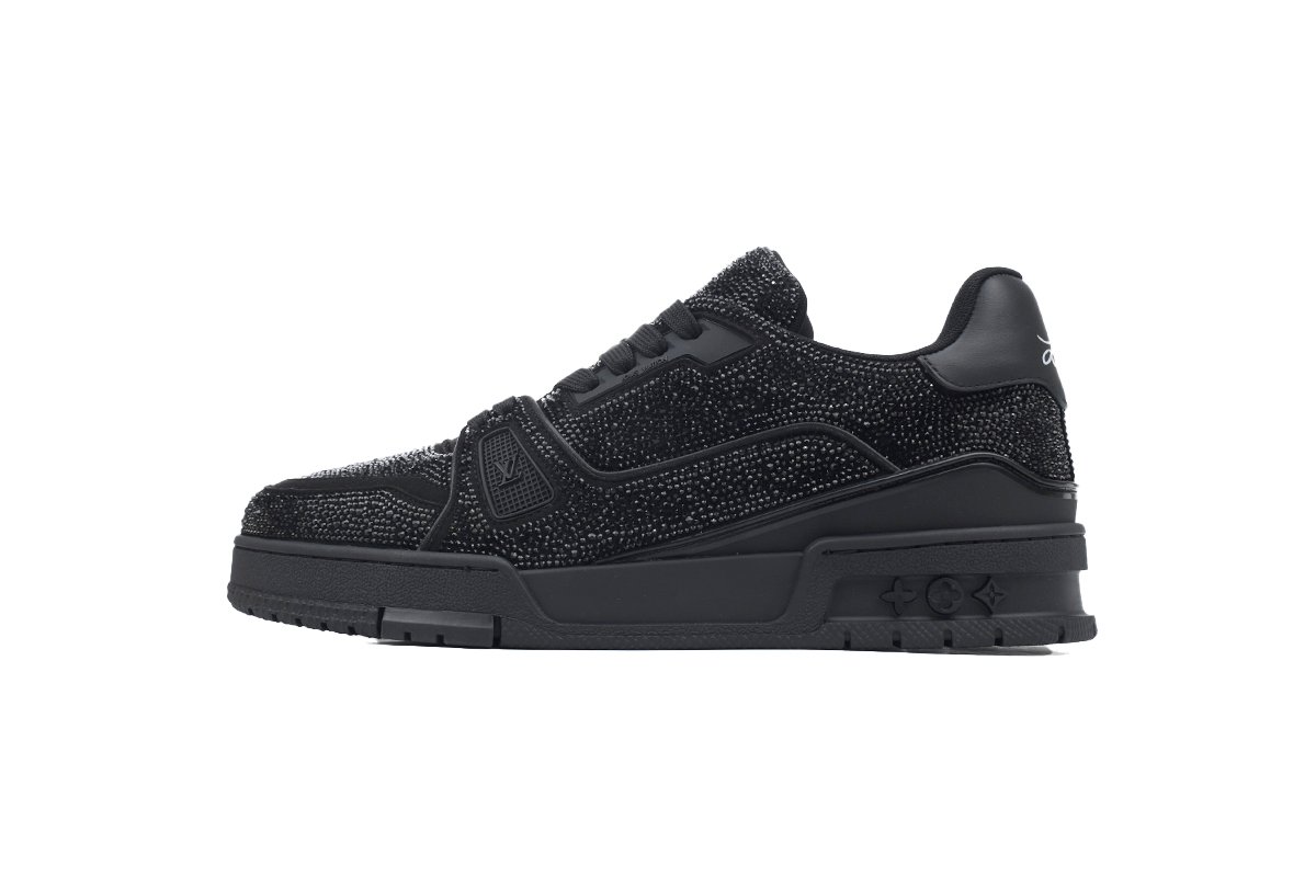 PK God Batch Louis Vuitton Trainer 'Black Rhinestones' 1A815H