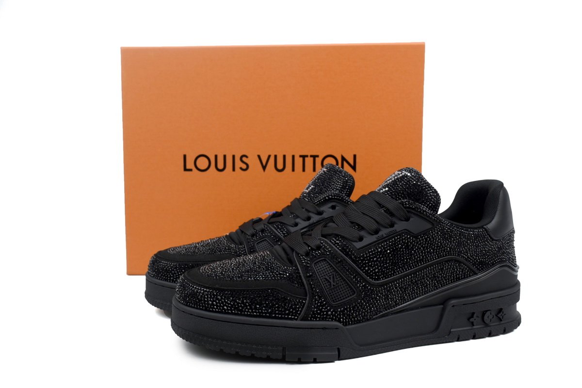 PK God Batch Louis Vuitton Trainer 'Black Rhinestones' 1A815H - Image 12