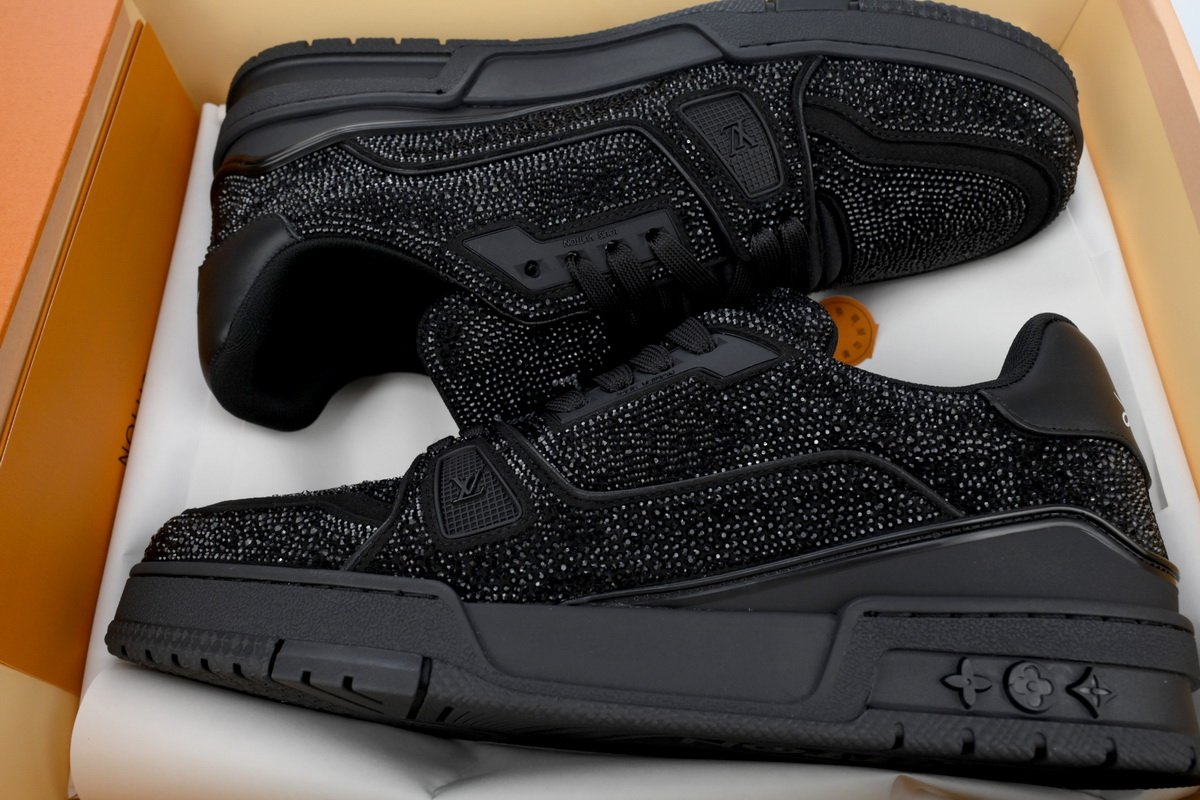 PK God Batch Louis Vuitton Trainer 'Black Rhinestones' 1A815H - Image 10