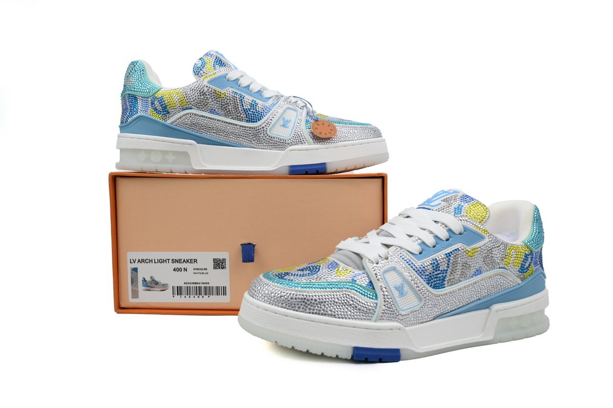 PK God Batch Louis Vuitton Trainer Sky Blue - Image 11