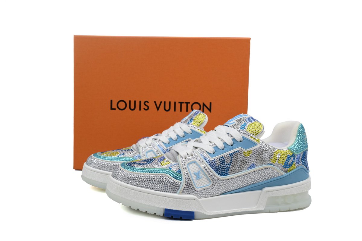 PK God Batch Louis Vuitton Trainer Sky Blue - Image 12