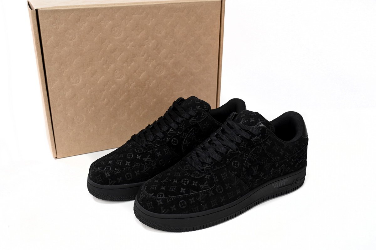 PK GOD BATCH LOUIS VUITTON x Nike Air Force 1 All Black 1A9VD7 - Image 14