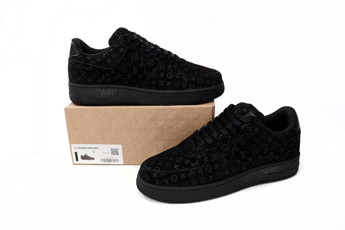 PK GOD BATCH LOUIS VUITTON x Nike Air Force 1 All Black 1A9VD7 - Image 13