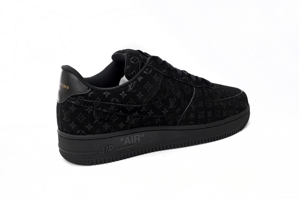 PK GOD BATCH LOUIS VUITTON x Nike Air Force 1 All Black 1A9VD7 - Image 3
