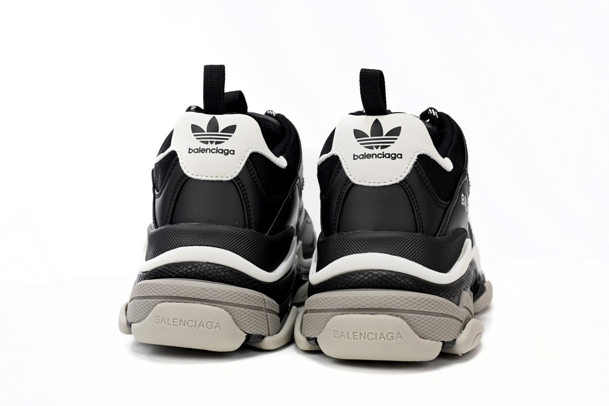 Pkstockx Adidas x Balenciaga Triple S Black And White Bars 712764 W2ZB2 1090 - Image 4