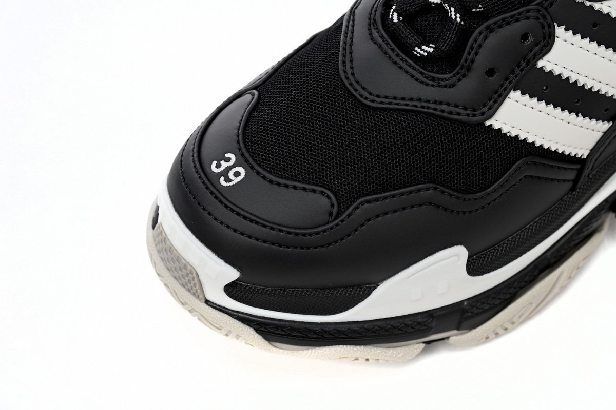 Pkstockx Adidas x Balenciaga Triple S Black And White Bars 712764 W2ZB2 1090 - Image 8