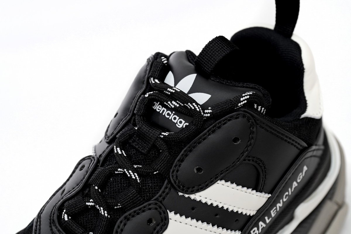 Pkstockx Adidas x Balenciaga Triple S Black And White Bars 712764 W2ZB2 1090 - Image 9